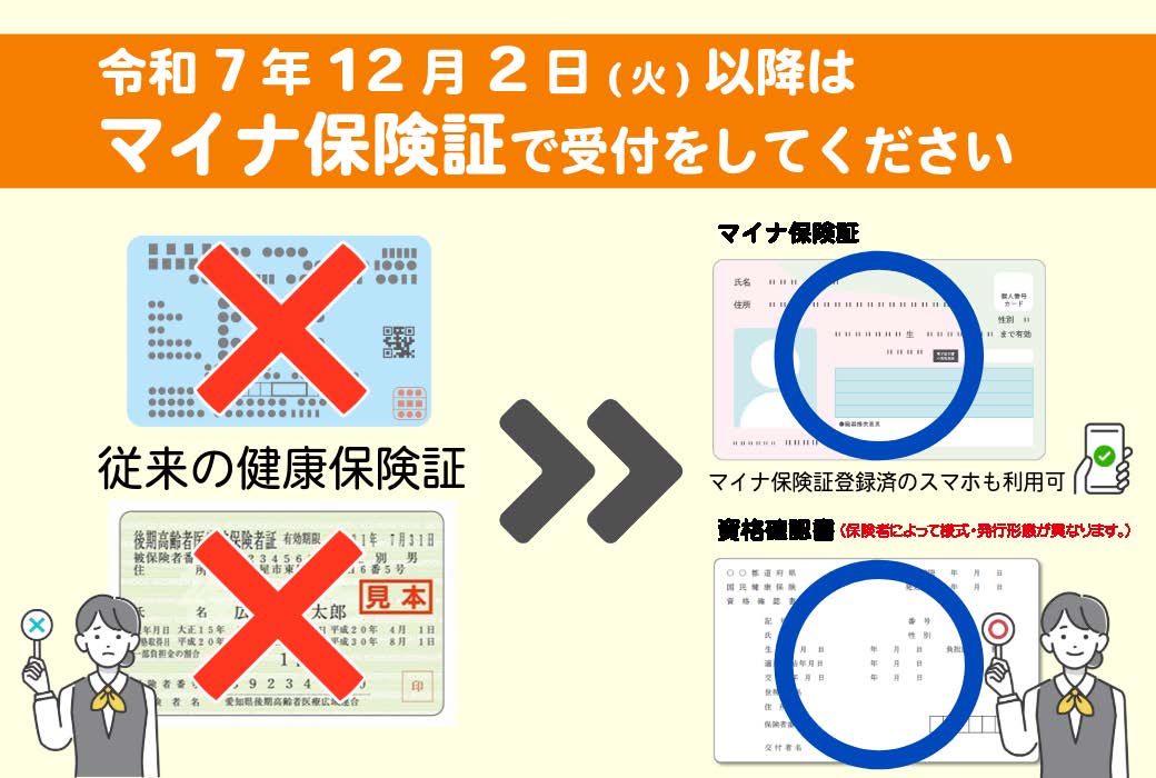 令和7年12月2日以降の健康保険証の取り扱いについて - 医療法人いつき
